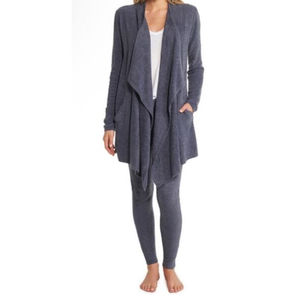 Barefoot Dreams CozyChic Lite Cardigan L/XL Gray Soft Cozy Loungewear - Picture 1 of 9